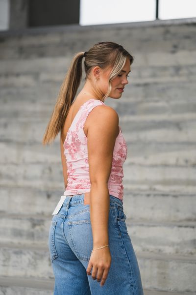 Hovedbilde Florini Big Flower Mesh Top Light Pink 