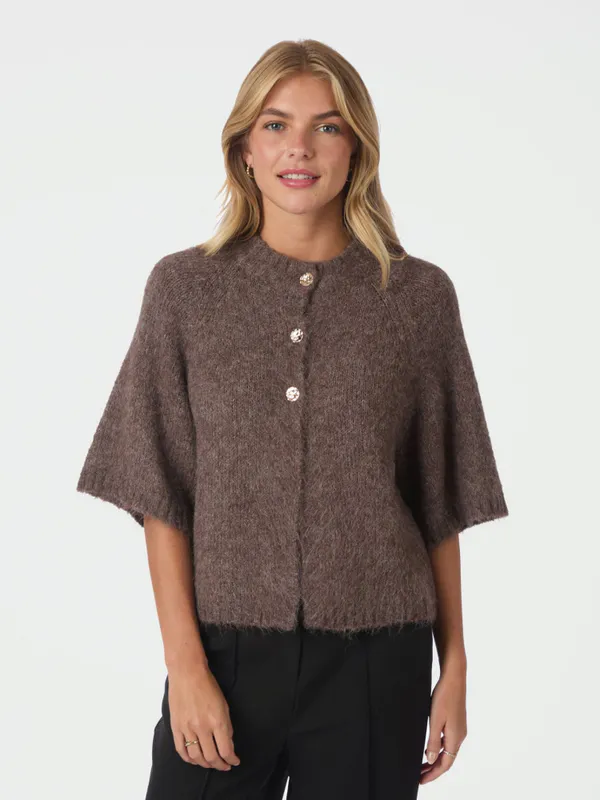 Benuta Fluffy Knit Cardigan Light Brown 