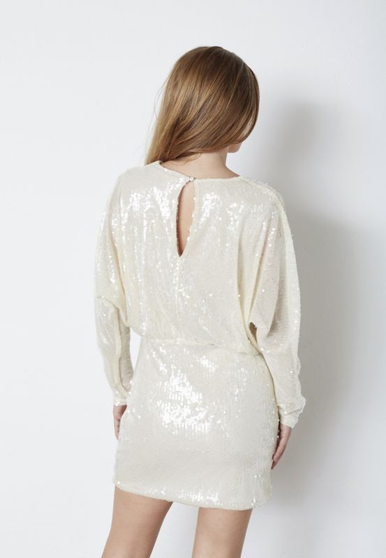Serafin Sequin Dress Champagne 