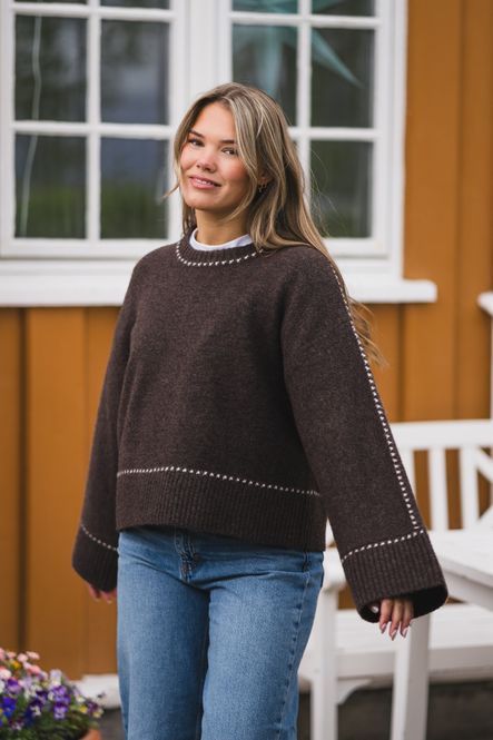 Hovedbilde Roeme Knit Stitch Blouse Brown Melange