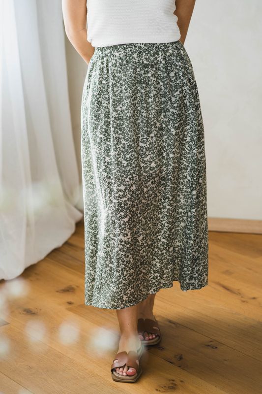 Seraphina HW Long Skirt Egret Flower 