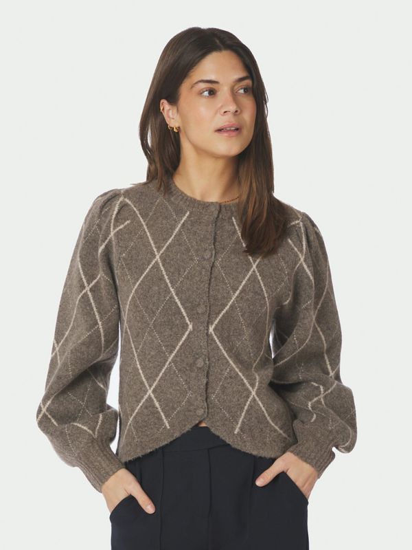 Koteas Check Knit Cardigan Taupe 
