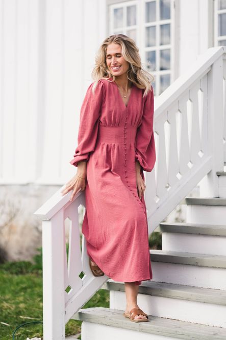 Hovedbilde Annelie Solid Crepe Dress Cherry Pink 