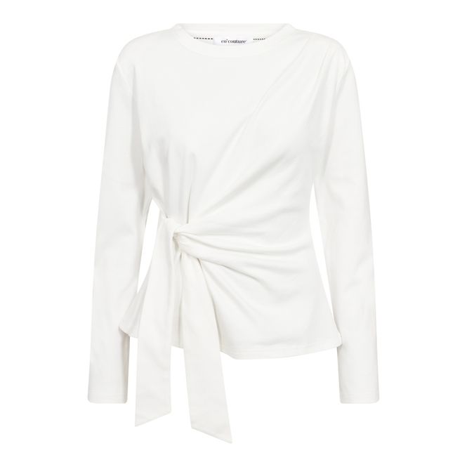 Hovedbilde Oriane LS Pleat Tie Tee White 