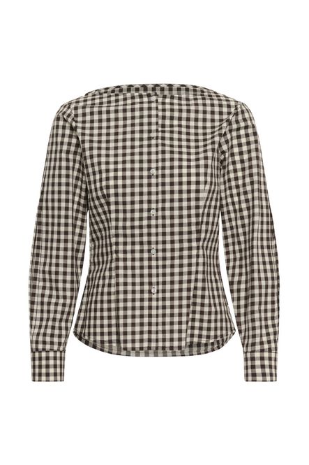 Hovedbilde Haima Fitted Shirt Gingham Choko Tort/Pearl Ivory ...
