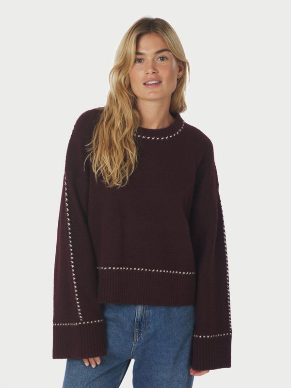 Roeme Knit Stitch Blouse Wine 