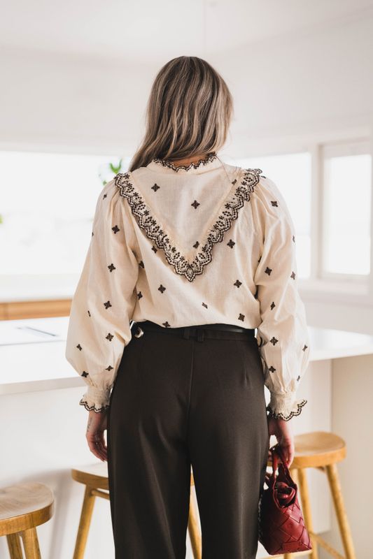 Degas Blouse Light Yellow/Brown 