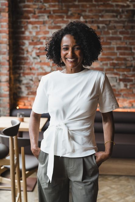 Hovedbilde Oriane Pleat Tie Tee White 