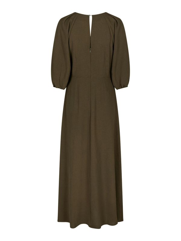 Meriel Structure Solid Dress Army 