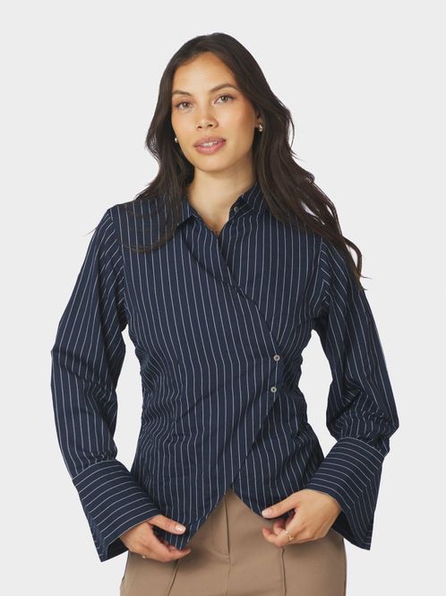 Hovedbilde Fenli Slim Stripe Shirt Navy 
