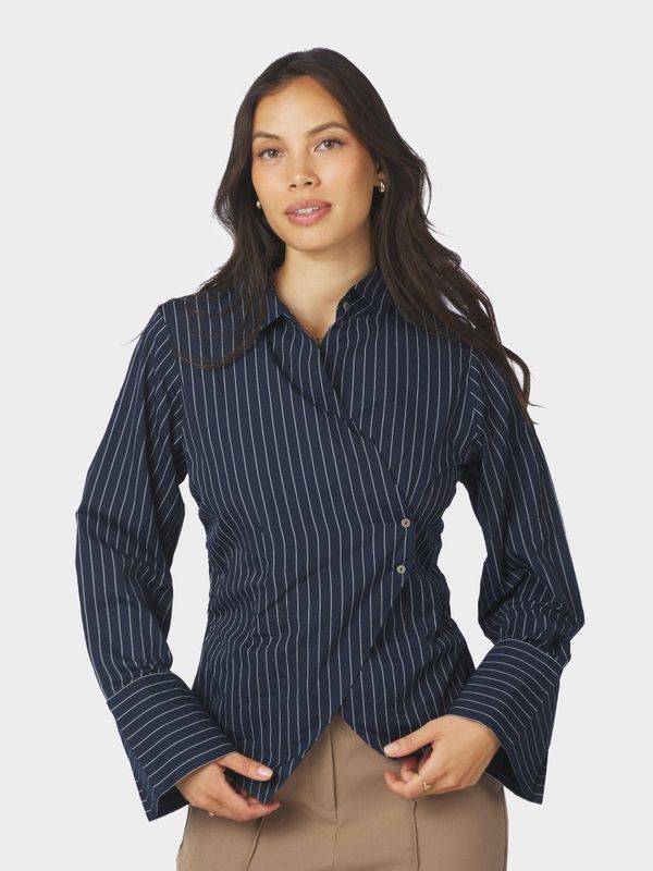 Fenli Slim Stripe Shirt Navy 