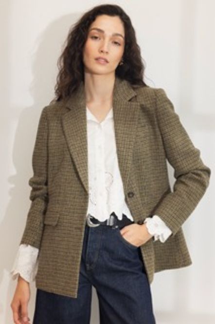 Hovedbilde Brook Houndstooth Blazer Green Houndstooth