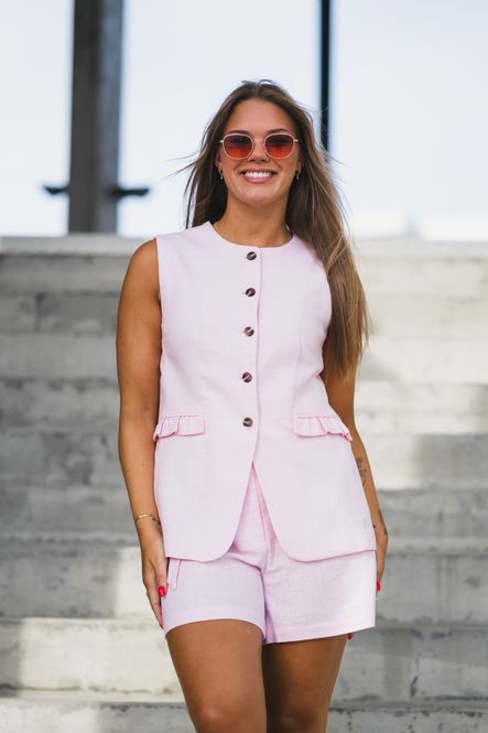 Hovedbilde Agana Linen Blend Waistcoat Pink Lady 