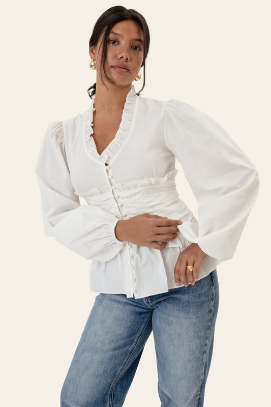 Arielic LS Blouse White 