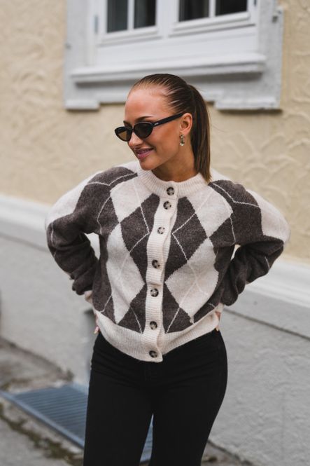 Hovedbilde Johi LS Wool Blend Cardigan Oatmeal Taupe ...