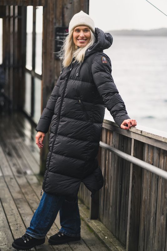 Panda Hooded Down Coat Black 