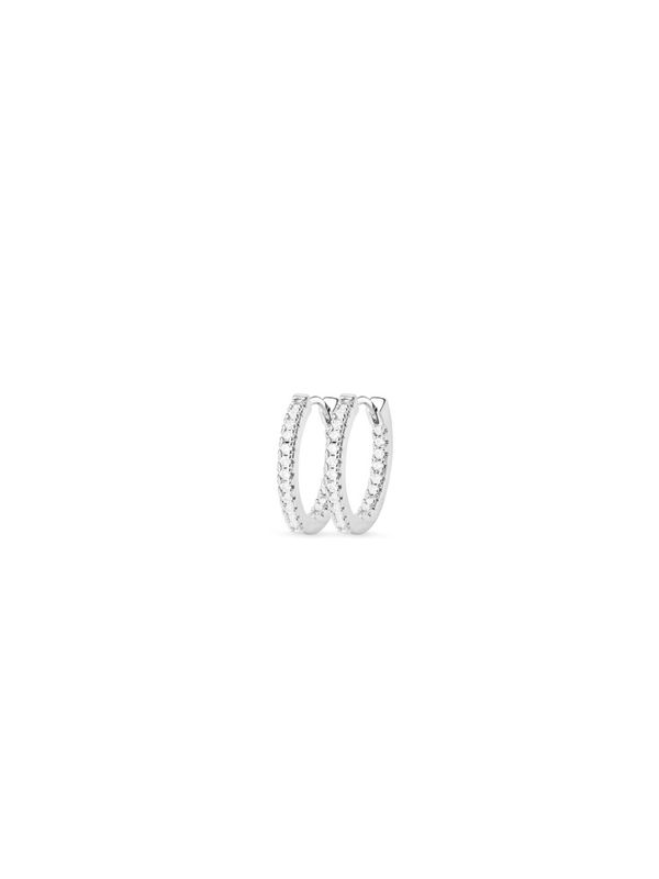 20mm Zirconia Hoops Silver 