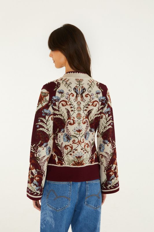 Millena Knit Cardigan Burgundy 