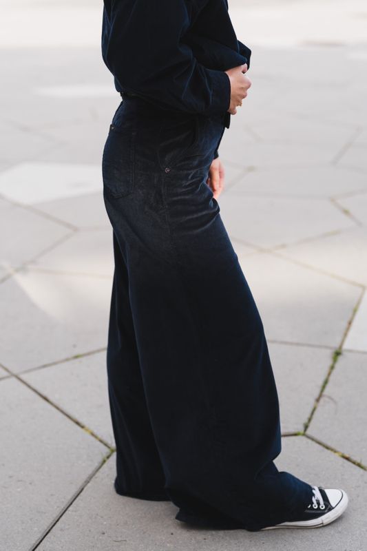New Marlene Shiny Cord Navy 