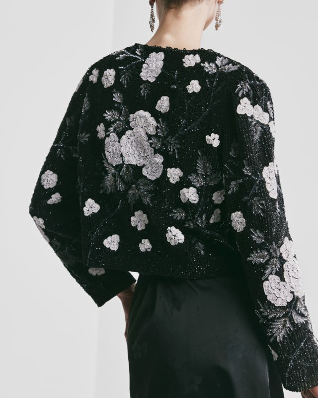 Beaded Cropped Jacket Glamour 