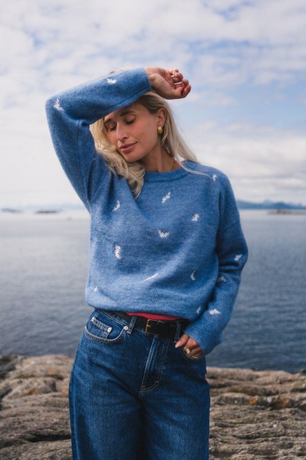 Hovedbilde Amalie Pullover EMB Q Harbor/Flower 