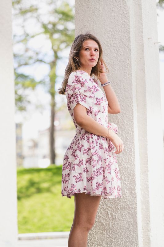 Annitas Starling Flower Dress Fuchsia