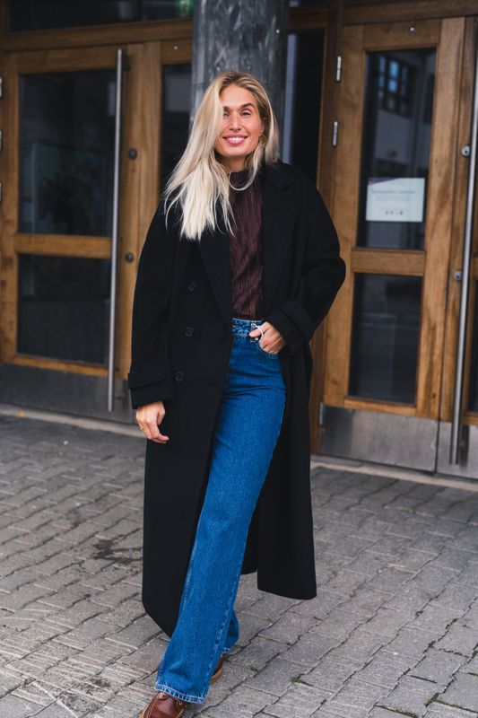 Double Breasted Coat Black 