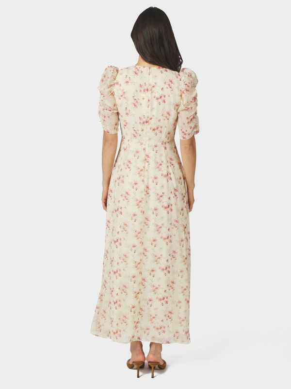 Vira Floral Dress Creme 