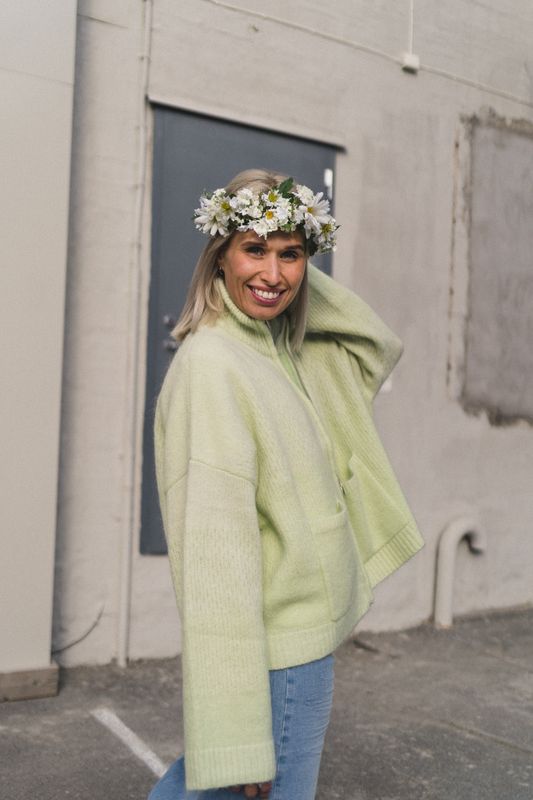 Tine Knit Cardigan Light Green 