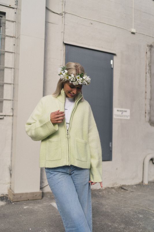 Tine Knit Cardigan Light Green 
