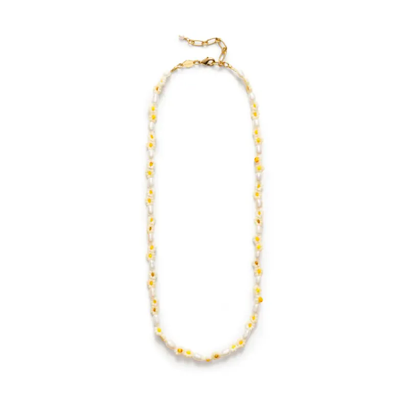 Daisy Flower Necklace Gold 