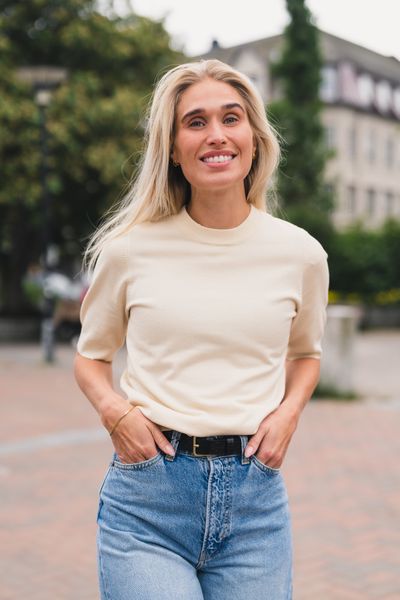 Hovedbilde Lena SS Knit Pullover Birch 