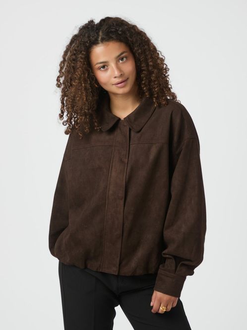 Hovedbilde Rubby Faux Suede Jacket Dark Brown 