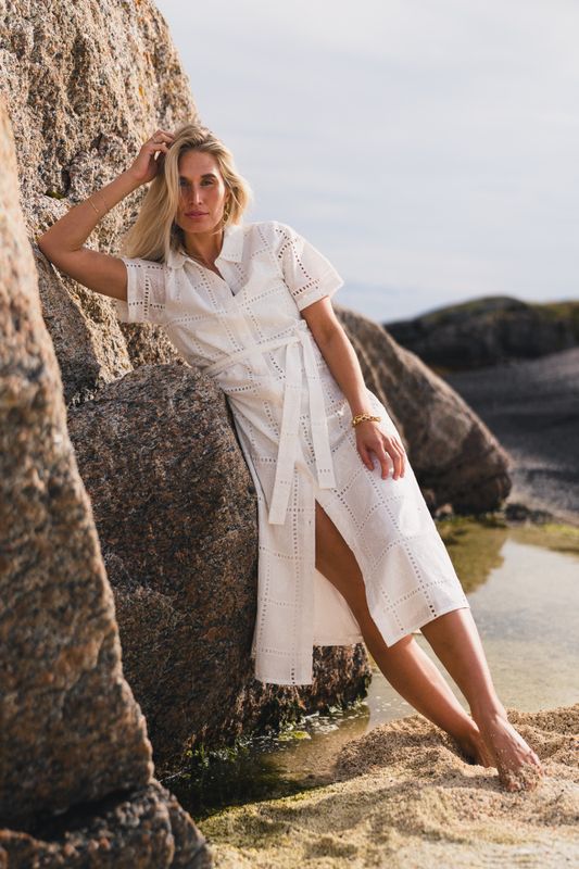 Lea 2/4 Shirt Dress Egret 