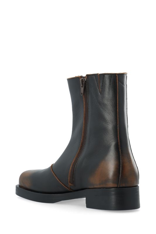 Betty Zip Boot Distressed Leather Brown 
