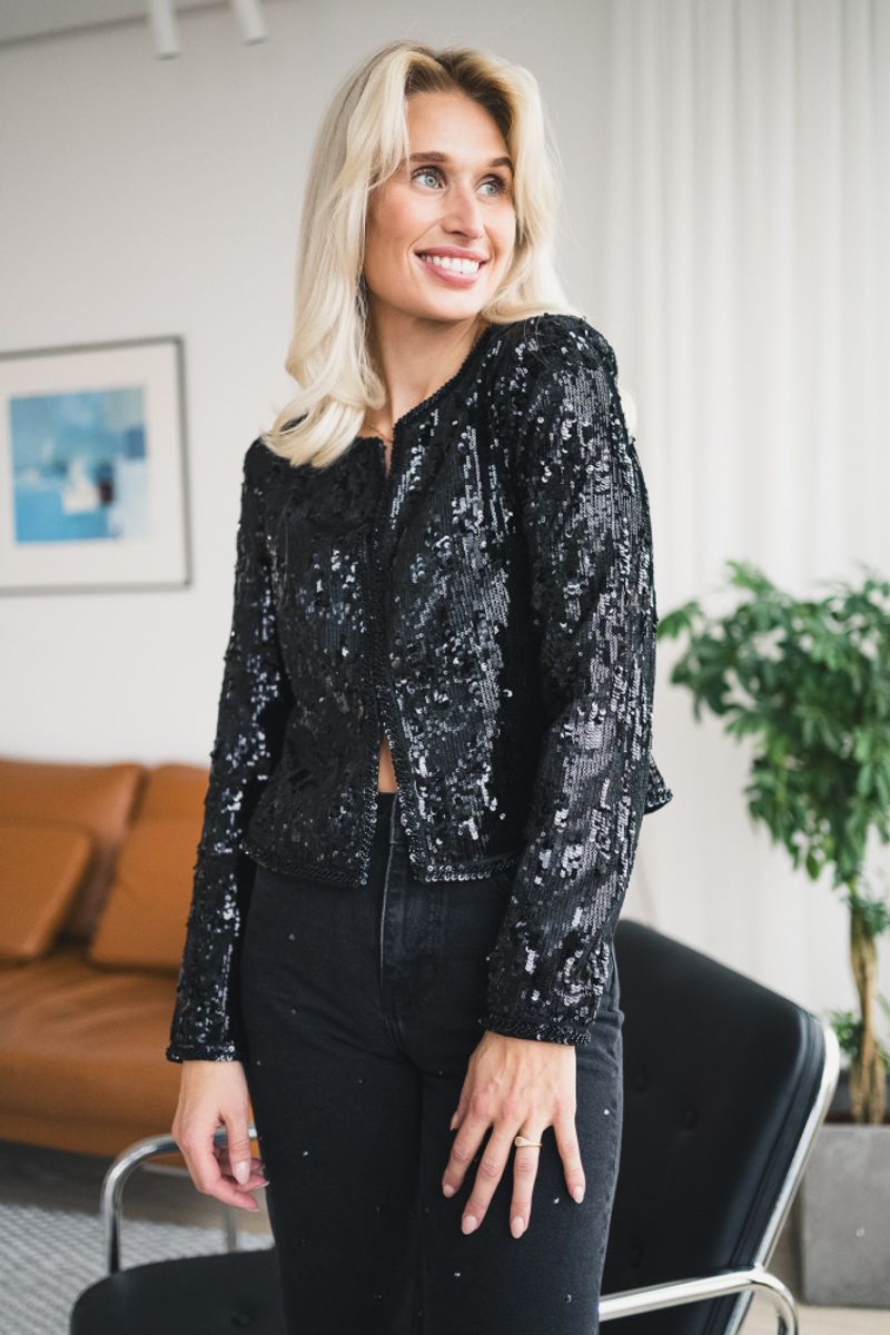 Vela Sequin Jacket Black 