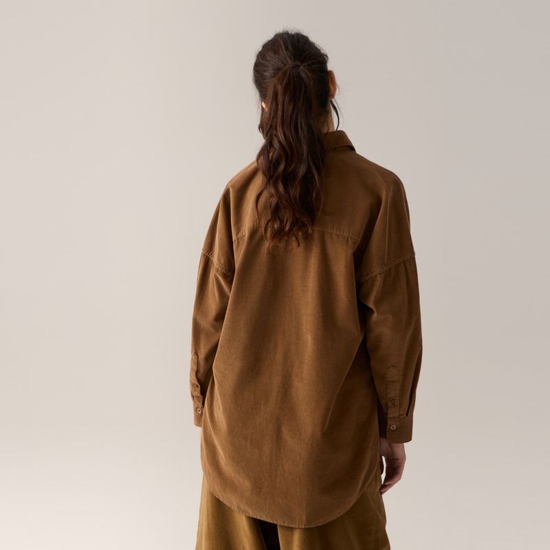 Ross Corduroy Shirt Caramel Cafe 