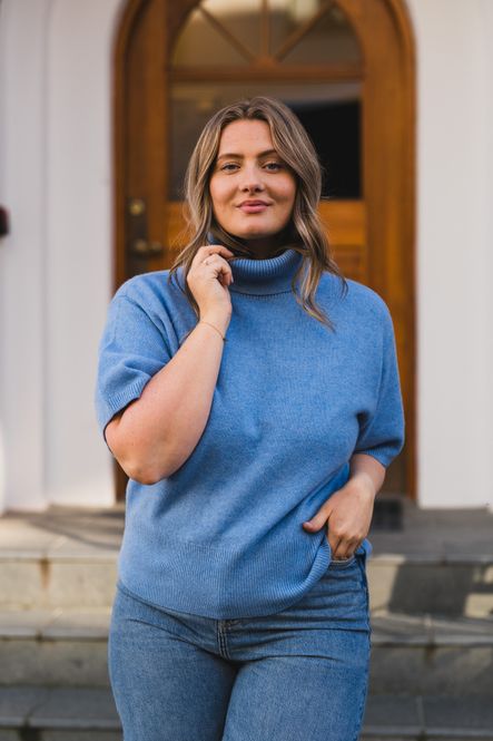 Hovedbilde Emila 2/4 Wool Knit Pullover Windward Blue 