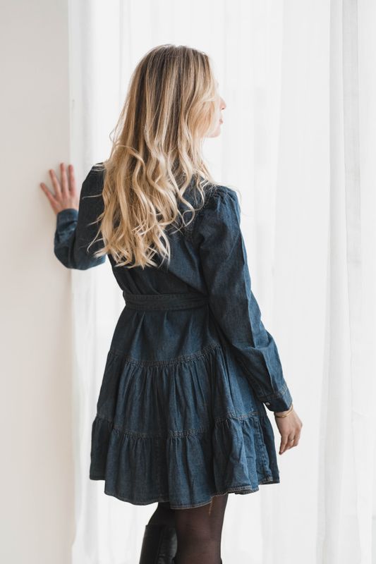 Denim Belt Dress French Blue 