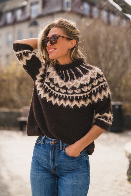 Hovedbilde Domina SS Wool Blend Knit Pullover Carafe Birch 