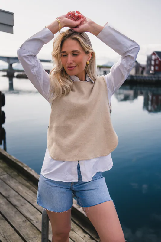 Ina Emma Vest Oatmeal Melange 