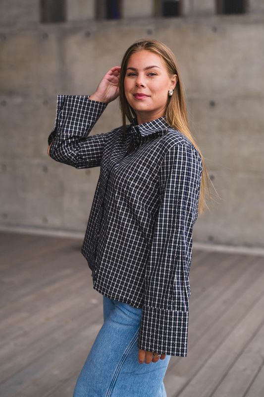 Drew Check Bedaz Shirt Dark Blue 