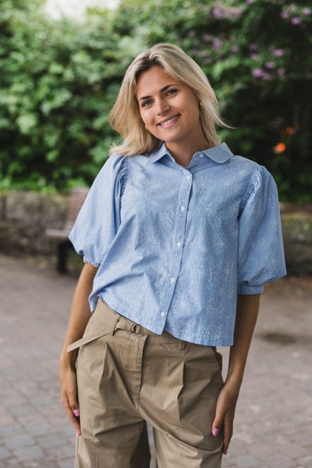 Hovedbilde Etta Flower Stripe Shirt Light Blue 