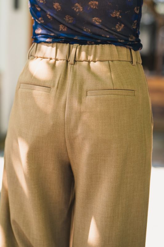 Macy Michelle HW Wide Pants T Coconut Melange 