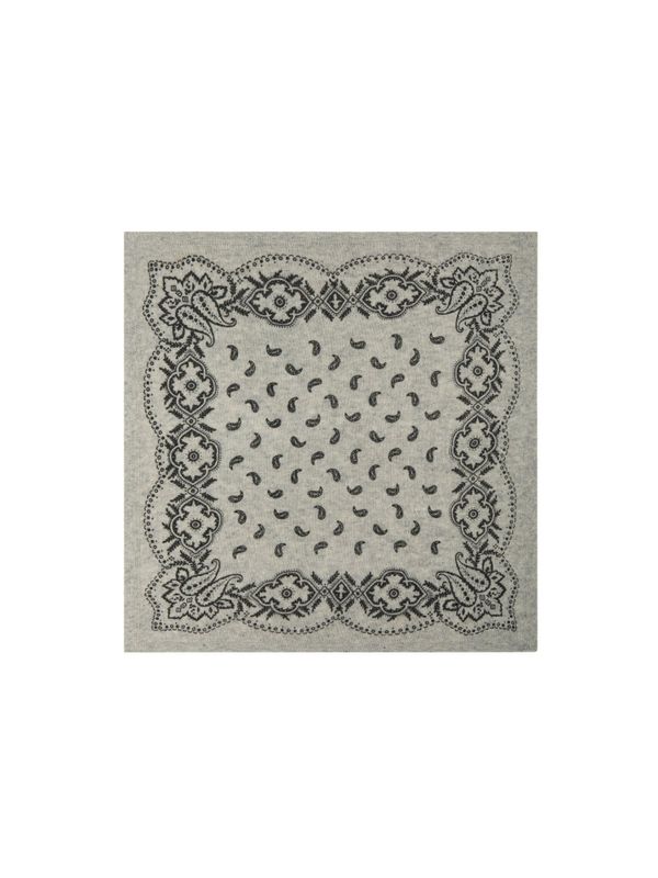 Adelina Paisley Knit Scarf Grey Melange 