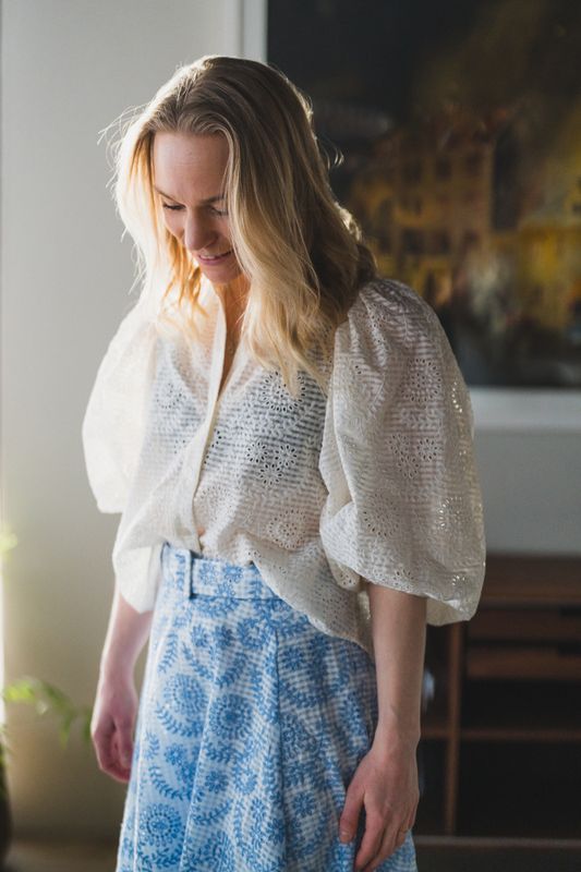 Checks Blouse Offwhite 