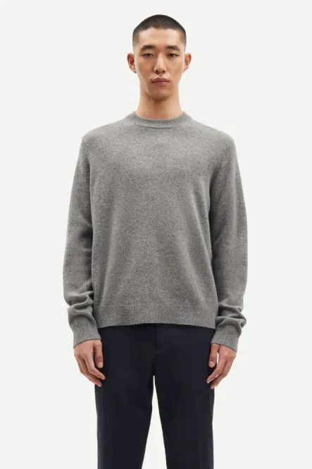 Hovedbilde Isak Knit Sweater 15010 Dark Grey Melange 