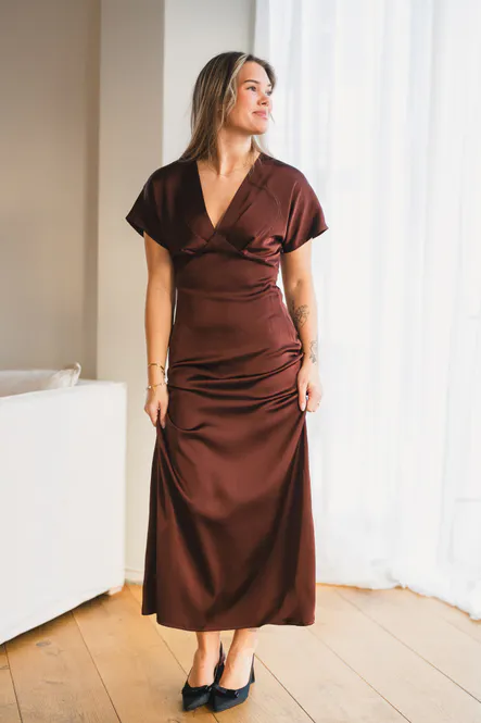 Hovedbilde Safira V-Dress Dark Brown 