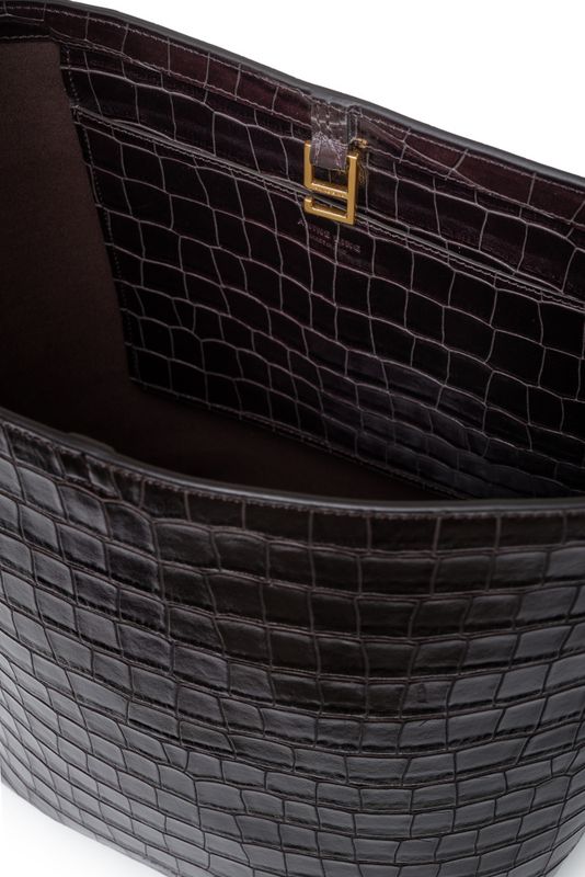 Elly Bucket Bag Embossed Dark Brown 