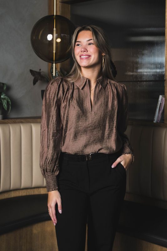Tassy Collar Blouse Walnut 